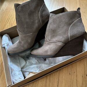 Lucky Brand Yasmi. Suede Wedge Boots